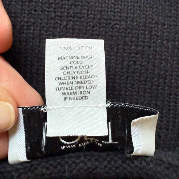 Ann Taylor LOFT Black White Sweater Knit Halter Top Boho Cotton Small - Picture 8 of 10